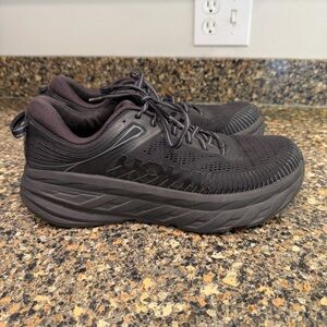 Hoka All-Black Cushioned Running Sneakers Mens Bondi size 10